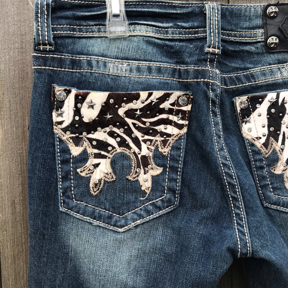 Cow Hide Miss Me Jeans